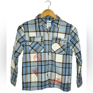 Disney Turning Red Panda Plaid Flannel Shirt for Kids Size 7/8